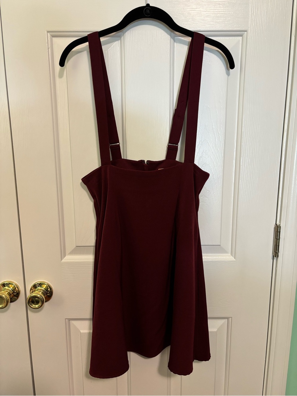 Modcloth Burgundy A-Line Skirt with Suspenders - NWOT